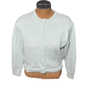 Zara Women's Mint Green Button Up Sweater Size L